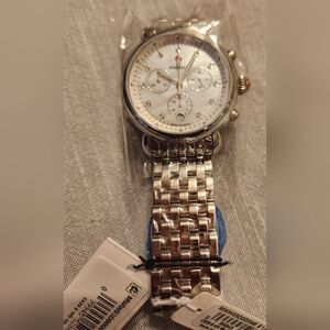 NWT Michele Silver Chronograph Watch